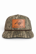 Vintage Outdoors Lab Leather Patch Camo Trucker Hat – New school Bottomlands
