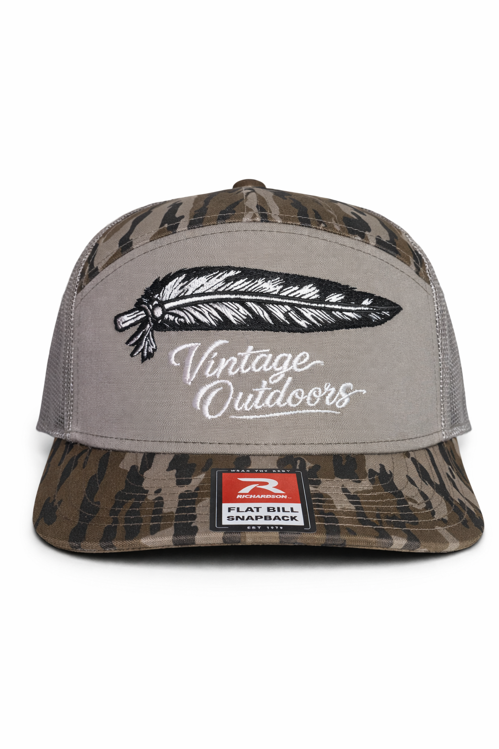 Vintage Outdoors Feather Flat Bill Snapback